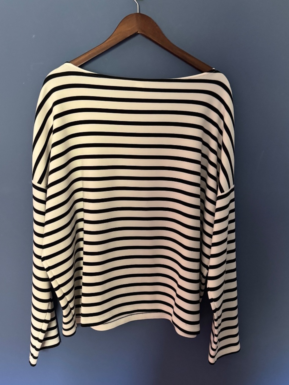 SPANX AIR ESSENTIALS BLACK STRIPED BOATNECK TOP SIZE 2X - Picture 2 of 6
